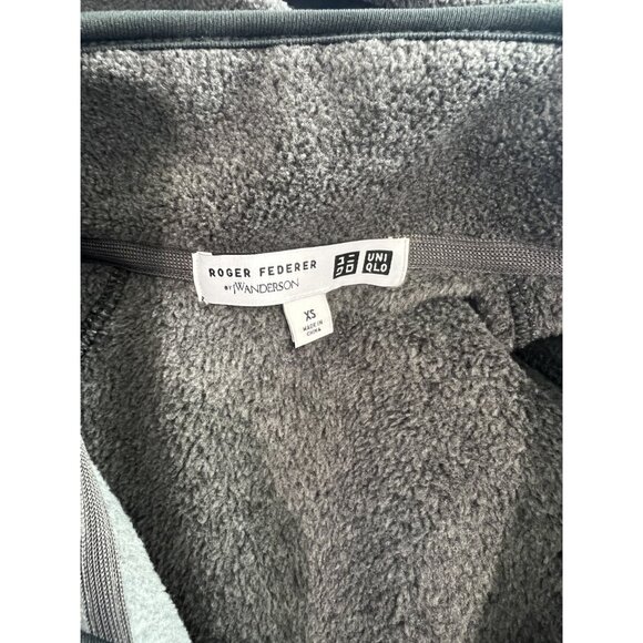 Uniqlo x JW Anderson x Roger Federer Fleece Full Zip Jacket in Dark Grey - Picture 3 of 3